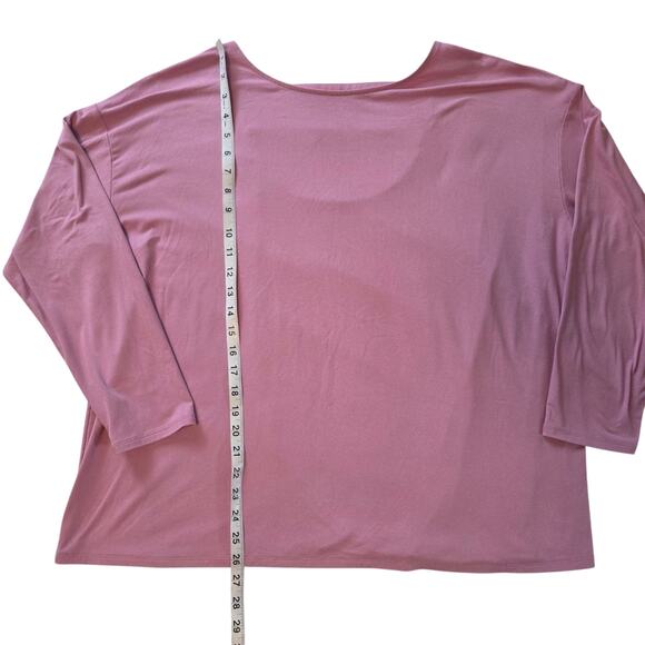 J. Jill Fit Crossover Back Tee, Mauve with three-quarter sleeves, size XL - Picture 4 of 8
